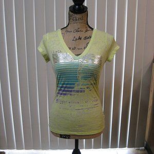 NWOT Express yellow graphic tee t shirt top XS extra small